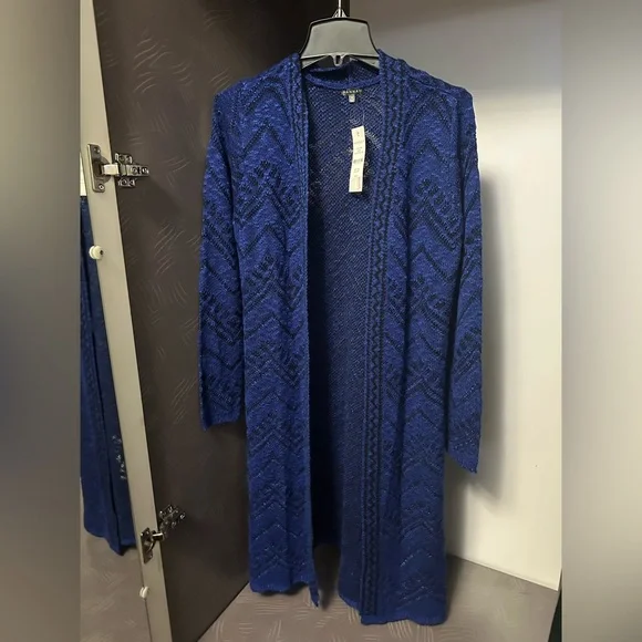Royal Blue and Black Cardigan Size M - Picture 1 of 7